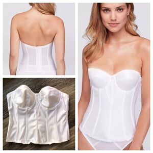 Dominique Ivory Satin Corset Bra